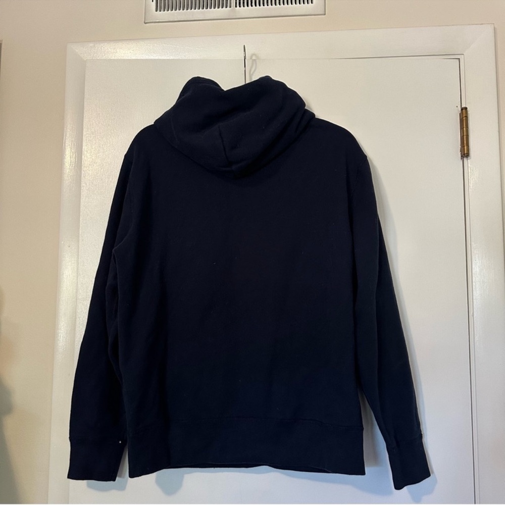 Polo Ralph Lauren Logo Hooded Sweatshirt Mens Medium Gold Navy - Picture 2 of 6